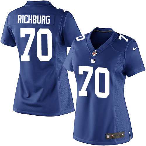 Women's Elite Weston Richburg Nike Jersey Royal Blue Home - #70 NFL New York Giants